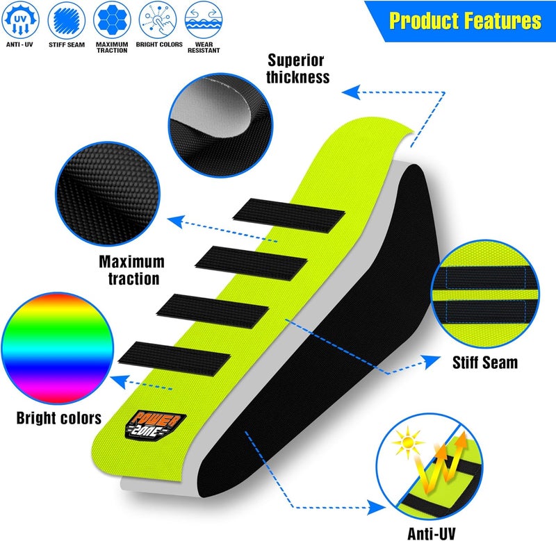 MCHMFG Motorcycle Dirt Bike Seat Cover for Surron Sur Ron Light Bee X/S - E Bike Seat Cover (Top Fluo Yellow) - Image 2